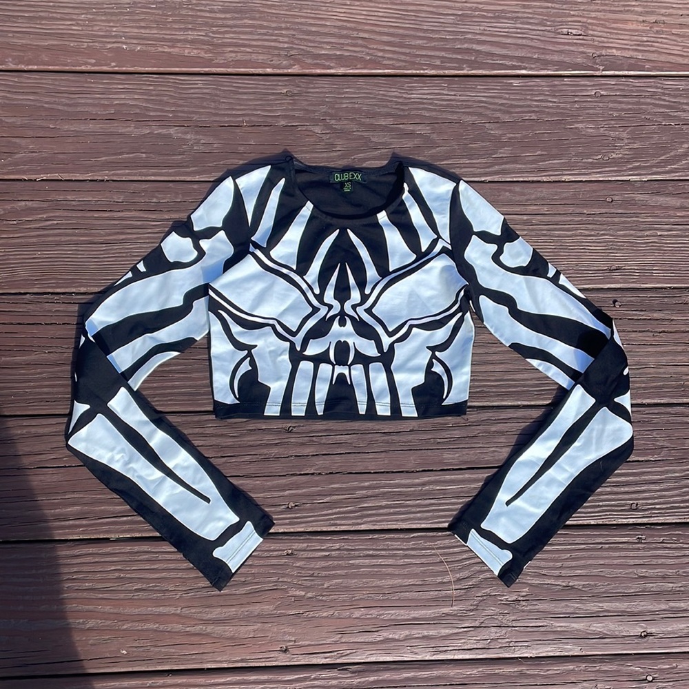 COPY - Dolls Kill Halloween/Skeleton crop top